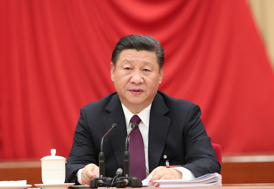 中國共產(chǎn)黨第十八屆中央委員會第七次全體會議，于2017年10月11日至14日在北京舉行。中央委員會總書記習(xí)近平作重要講話。新華社記者 馬占成 攝